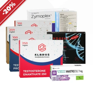 Massekurs: Profi. Testosteronenanthat, Testosteronpropionat, Trenbolonenantat, Wachstumshormon, Drostanolon, Gonadotropin und Anastrozol
