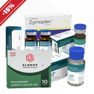 Kraftkurs: erfahren [II]. Boldenon + Testosteronphenylpropionat + Stanozolol (Suspension) + Turinabol