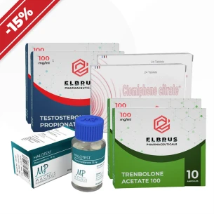Kurs für Kraft: erfahren [IV]. Testosteronpropionat + Trenbolonacetat + Fluoxymesteron